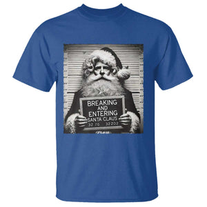 Funny Santa Mugshot T Shirt Naughty Christmas Festive Vibe TS02 Royal Blue Print Your Wear