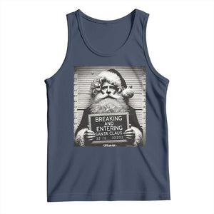 Funny Santa Mugshot Tank Top Naughty Christmas Festive Vibe TS02 Navy Print Your Wear