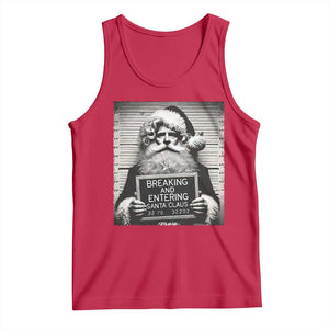 Funny Santa Mugshot Tank Top Naughty Christmas Festive Vibe TS02 Red Print Your Wear