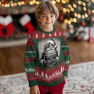 Funny Santa Mugshot Ugly Christmas Sweater Naughty Christmas Festive Vibe TS02 Christmas Print Your Wear