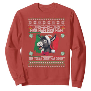 Italian Christmas Donkey Sweatshirt Funny Jing A Di Jing Hee Haw Italy Flag TS02 Red Print Your Wear