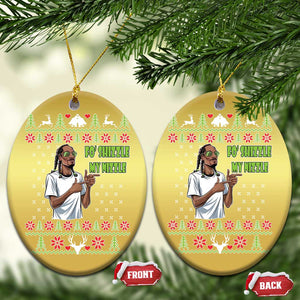 Funny Rapper Meme Xmas Christmas Ornament Fo Shizzle My Nizzle TS02 Oval Gold Print Your Wear