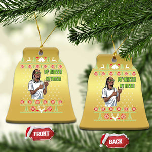 Funny Rapper Meme Xmas Christmas Ornament Fo Shizzle My Nizzle TS02 Bell Flake Gold Print Your Wear