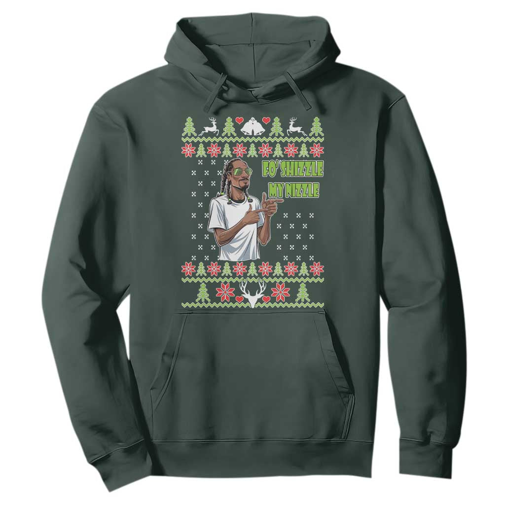 Funny Rapper Meme Christmas Hoodie Fo Shizzle My Nizzle TS02 Dark Forest Green Print Your Wear
