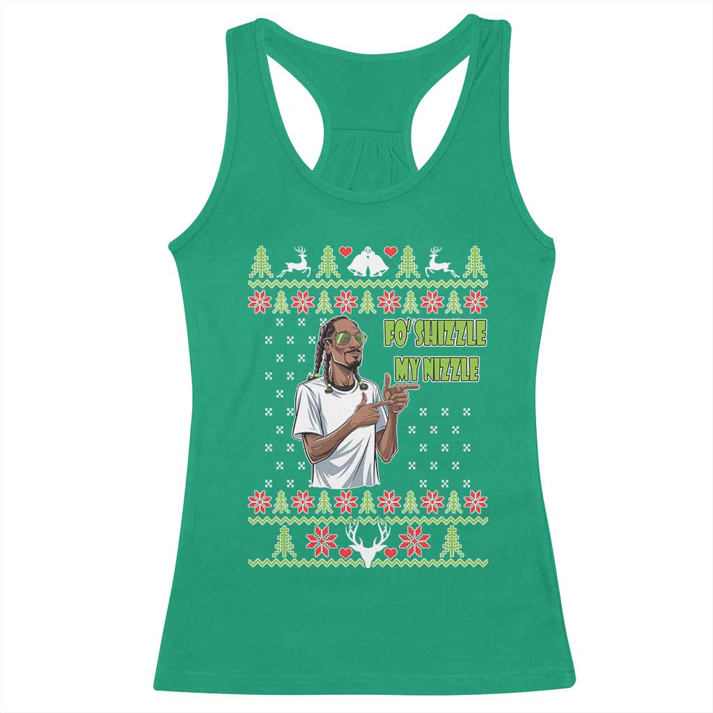 Funny Rapper Meme Christmas Racerback Tank Top Fo Shizzle My Nizzle TS02 Irish Green Print Your Wear