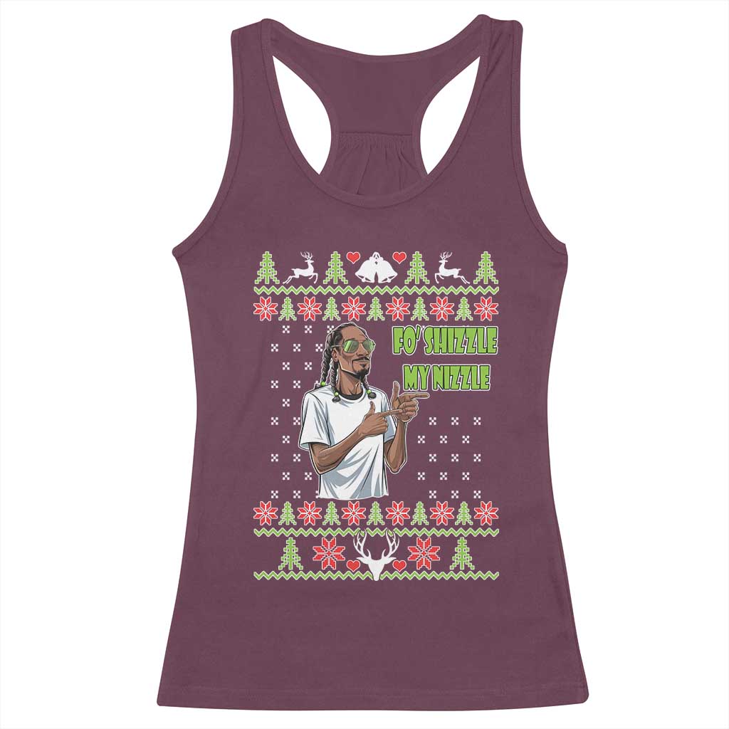 Funny Rapper Meme Christmas Racerback Tank Top Fo Shizzle My Nizzle TS02 Maroon Print Your Wear