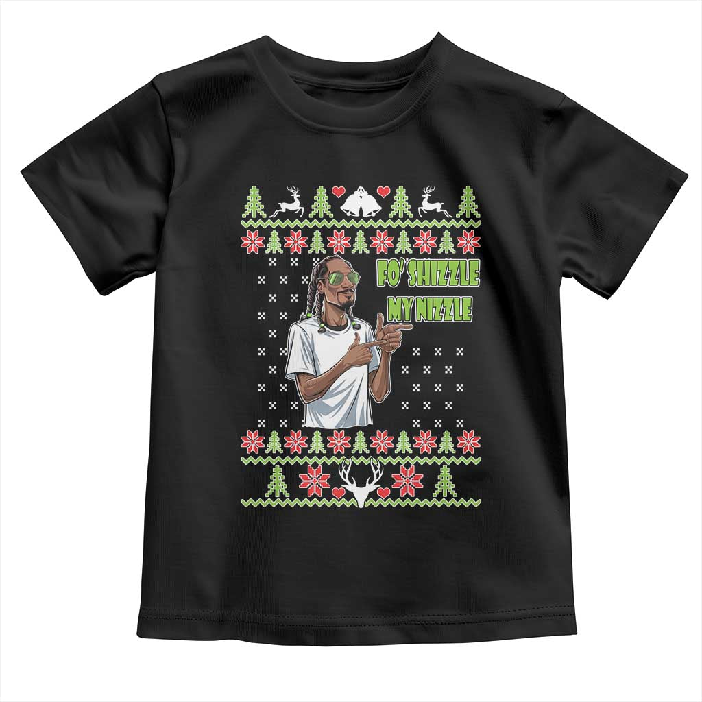 Funny Rapper Meme Christmas Toddler T Shirt Fo Shizzle My Nizzle TS02 Black Print Your Wear