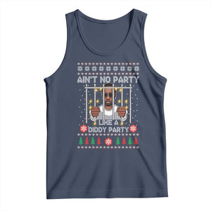 Funny Christmas Sarcastic Diddy Tank Top Aint No Party Like A Diddy Party TS02 Navy Print Your Wear