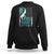 Cervical Cancer Awareness Sweatshirt Teal And White Ribbon American Flag Support TS02 Black Print Your Wear