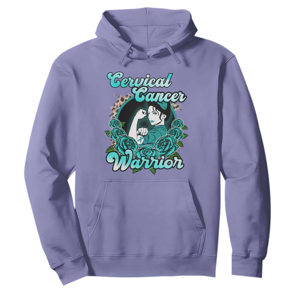 Cervical Cancer Warrior Hoodie Support Squad Survivor Fighter Teal Ribbon TS02 Violet Print Your Wear