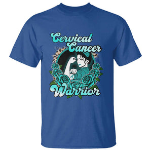 Cervical Cancer Warrior T Shirt Support Squad Survivor Fighter Teal Ribbon TS02 Royal Blue Print Your Wear