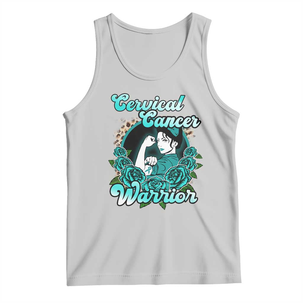 Cervical Cancer Warrior Tank Top Support Squad Survivor Fighter Teal Ribbon TS02 Ash Print Your Wear