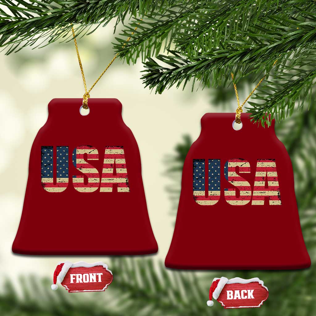 USA American Flag Ceramic Ornament Retro Vintage Patriotic TS02 Print Your Wear