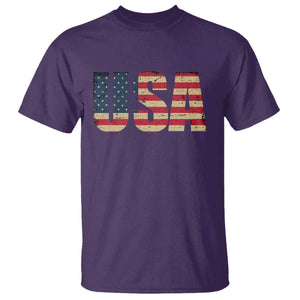 USA American Flag T Shirt Retro Vintage Patriotic TS02 Purple Print Your Wear