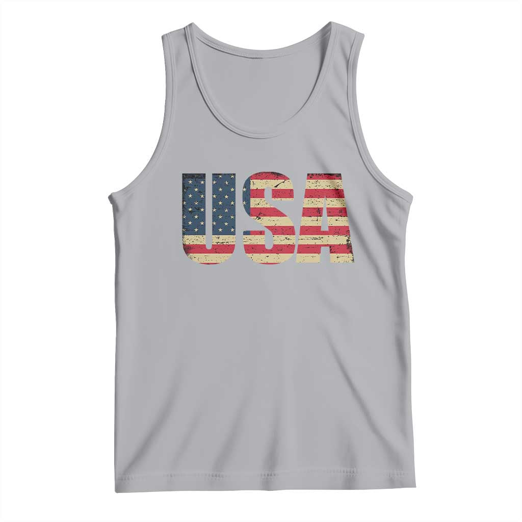 USA American Flag Tank Top Retro Vintage Patriotic TS02 Athletic Heather Print Your Wear