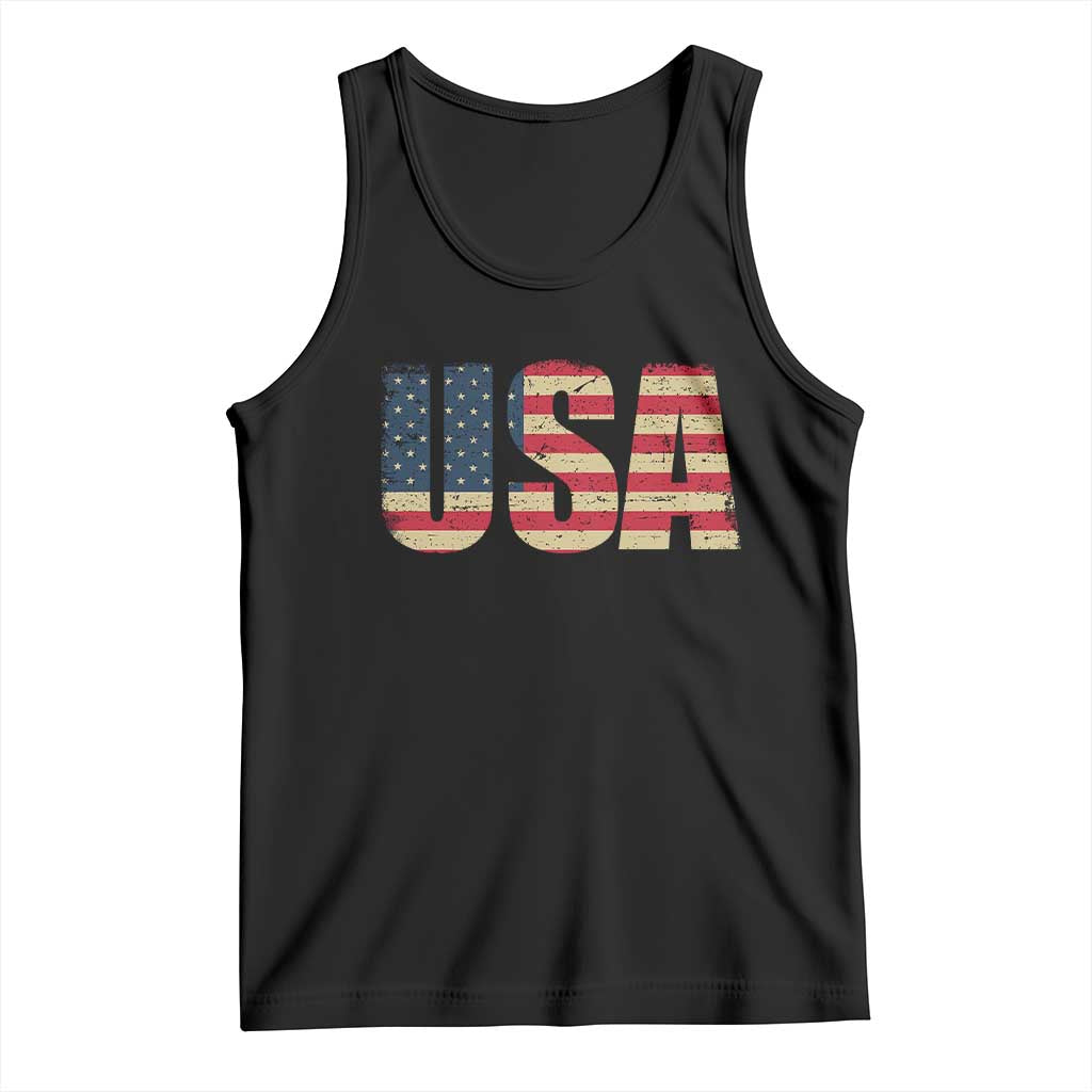 USA American Flag Tank Top Retro Vintage Patriotic TS02 Black Print Your Wear