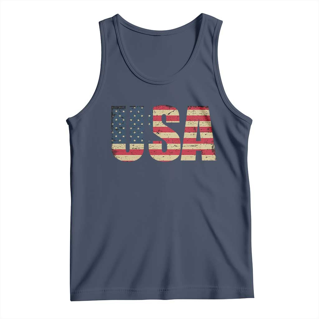 USA American Flag Tank Top Retro Vintage Patriotic TS02 Navy Print Your Wear