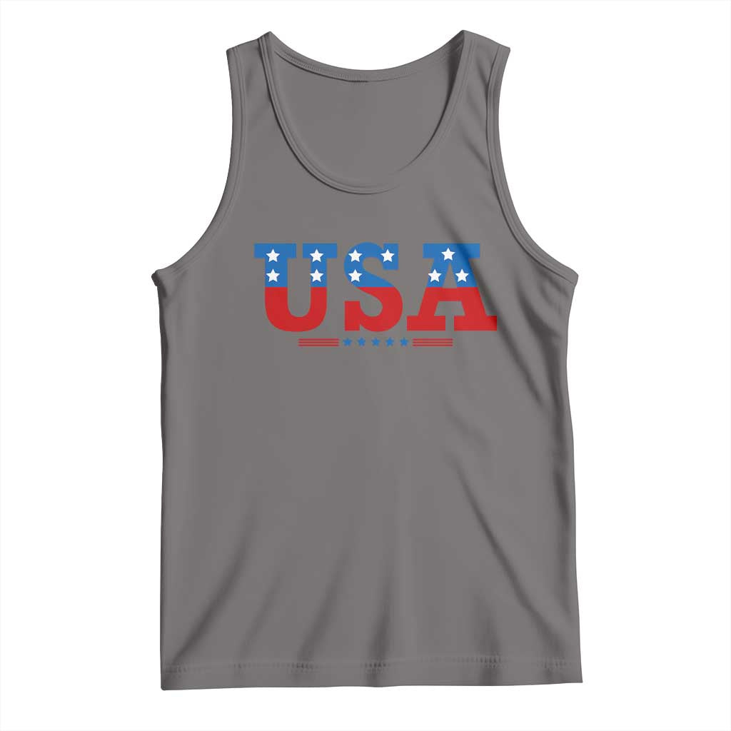 USA Patriotic Tank Top Red White Blue Stars TS02 Deep Heather Print Your Wear