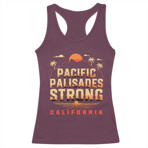 Pacific Palisades Strong Racerback Tank Top Support California LA Relief TS02 Maroon Print Your Wear