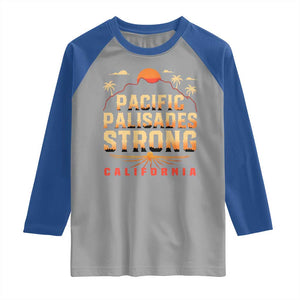 Pacific Palisades Strong Raglan Shirt Support California LA Relief TS02 Sport Gray Royal Print Your Wear