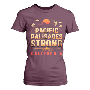 Pacific Palisades Strong T Shirt For Women Support California LA Relief TS02 Maroon Print Your Wear