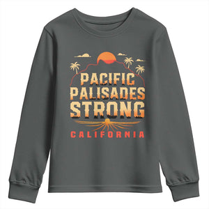 Pacific Palisades Strong Youth Sweatshirt Support California LA Relief TS02 Dark Heather Print Your Wear