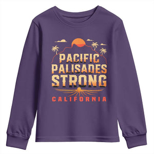 Pacific Palisades Strong Youth Sweatshirt Support California LA Relief TS02 Purple Print Your Wear