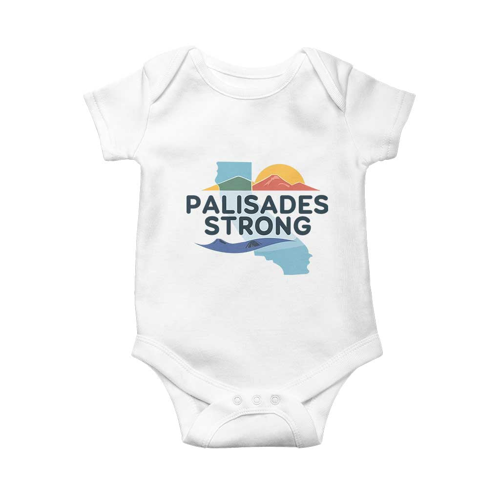 Palisades Strong Baby Onesie Support California LA Relief TS02 White Print Your Wear