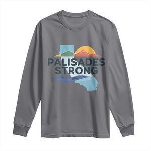 Palisades Strong Long Sleeve Shirt Support California LA Relief TS02 Charcoal Print Your Wear