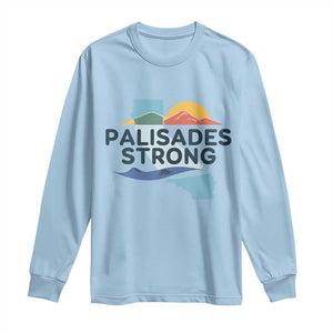 Palisades Strong Long Sleeve Shirt Support California LA Relief TS02 Light Blue Print Your Wear