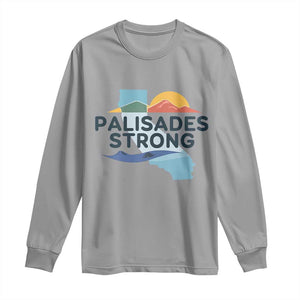 Palisades Strong Long Sleeve Shirt Support California LA Relief TS02 Sport Gray Print Your Wear