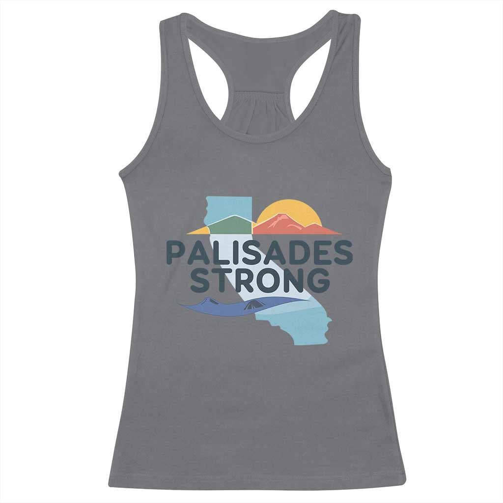 Palisades Strong Racerback Tank Top Support California LA Relief TS02 Charcoal Print Your Wear