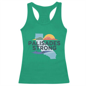 Palisades Strong Racerback Tank Top Support California LA Relief TS02 Irish Green Print Your Wear