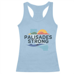 Palisades Strong Racerback Tank Top Support California LA Relief TS02 Light Blue Print Your Wear