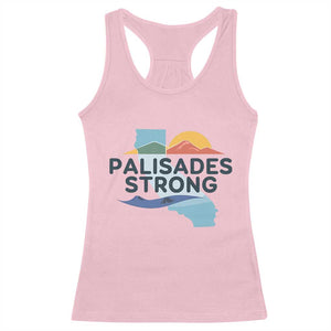 Palisades Strong Racerback Tank Top Support California LA Relief TS02 Light Pink Print Your Wear