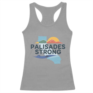 Palisades Strong Racerback Tank Top Support California LA Relief TS02 Sport Gray Print Your Wear