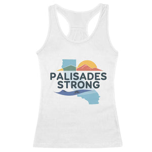 Palisades Strong Racerback Tank Top Support California LA Relief TS02 White Print Your Wear