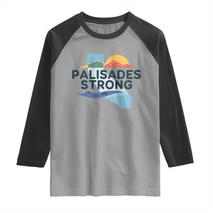 Palisades Strong Raglan Shirt Support California LA Relief TS02 Sport Gray Black Print Your Wear