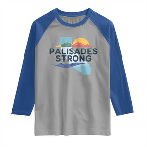 Palisades Strong Raglan Shirt Support California LA Relief TS02 Sport Gray Royal Print Your Wear