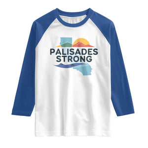 Palisades Strong Raglan Shirt Support California LA Relief TS02 White Royal Print Your Wear