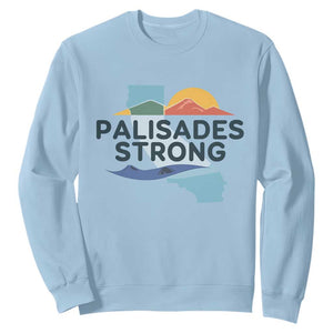 Palisades Strong Sweatshirt Support California LA Relief TS02 Light Blue Print Your Wear