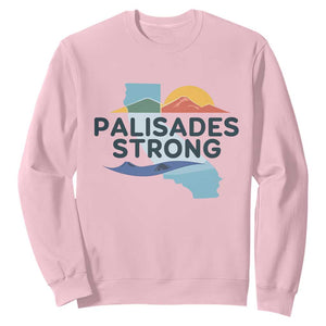 Palisades Strong Sweatshirt Support California LA Relief TS02 Light Pink Print Your Wear