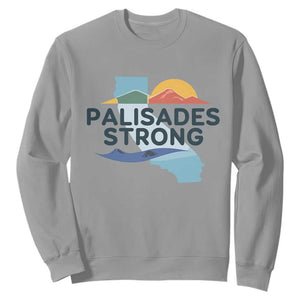 Palisades Strong Sweatshirt Support California LA Relief TS02 Sport Gray Print Your Wear