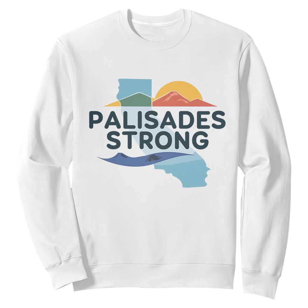 Palisades Strong Sweatshirt Support California LA Relief TS02 White Print Your Wear