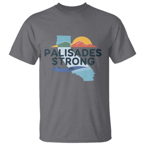 Palisades Strong T Shirt Support California LA Relief TS02 Charcoal Print Your Wear