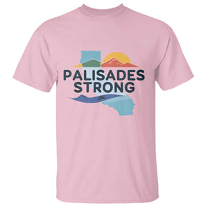 Palisades Strong T Shirt Support California LA Relief TS02 Light Pink Print Your Wear