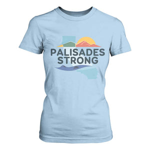 Palisades Strong T Shirt For Women Support California LA Relief TS02 Light Blue Print Your Wear