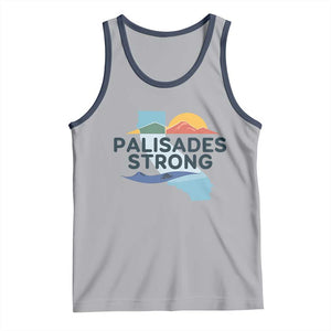 Palisades Strong Tank Top Support California LA Relief TS02 Athletic Heather Navy Print Your Wear