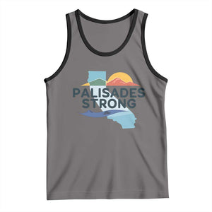 Palisades Strong Tank Top Support California LA Relief TS02 Deep Heather Black Print Your Wear