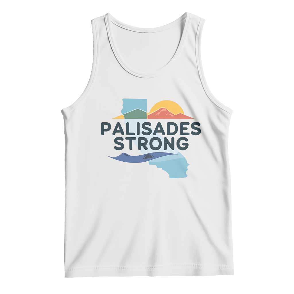 Palisades Strong Tank Top Support California LA Relief TS02 White Print Your Wear